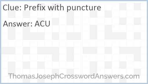 Prefix with puncture Answer