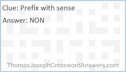 Prefix with sense Answer