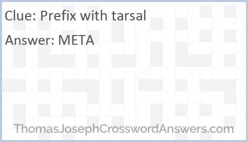 Prefix with tarsal Answer