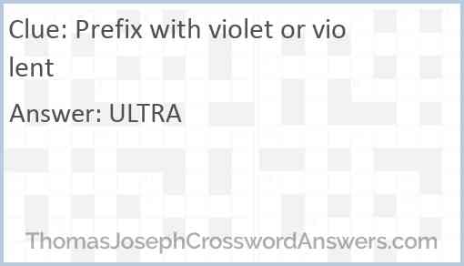 Prefix with violet or violent Answer