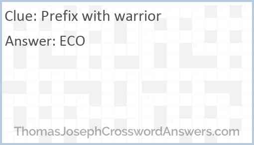 Prefix with warrior Answer