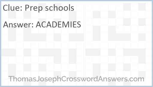 Prep schools Answer