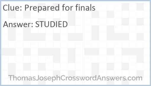 Prepared for finals Answer