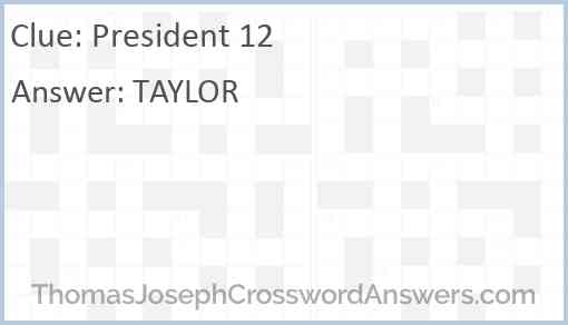 President 12 Answer