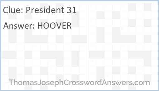 President 31 Answer
