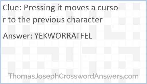 Pressing it moves a cursor to the previous character Answer