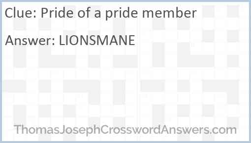 Pride of a pride member Answer