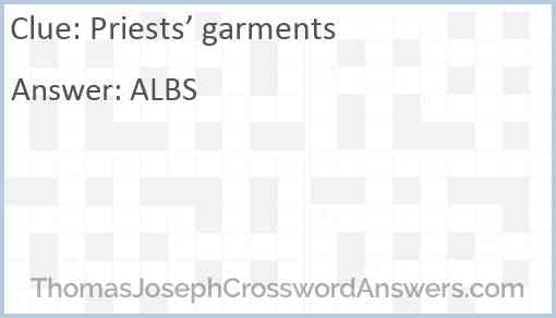 Priests’ garments Answer