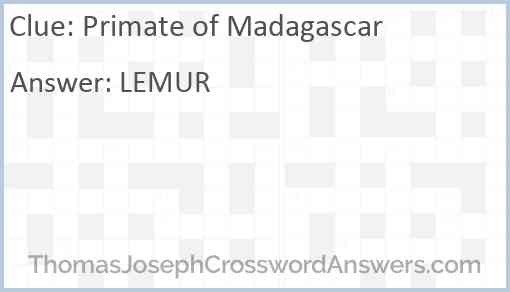 Primate of Madagascar Answer