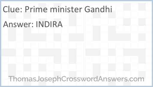 Prime minister Gandhi Answer