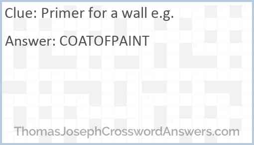 Primer for a wall e.g. Answer