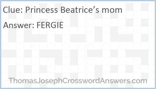 Princess Beatrice’s mom Answer