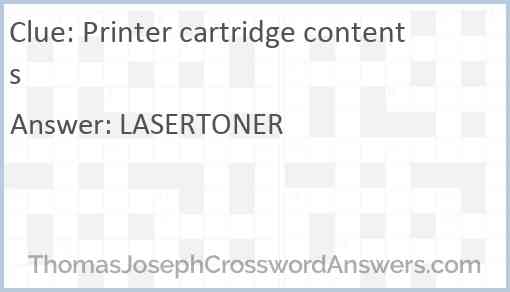 Printer cartridge contents Answer