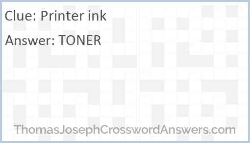 Printer ink Answer