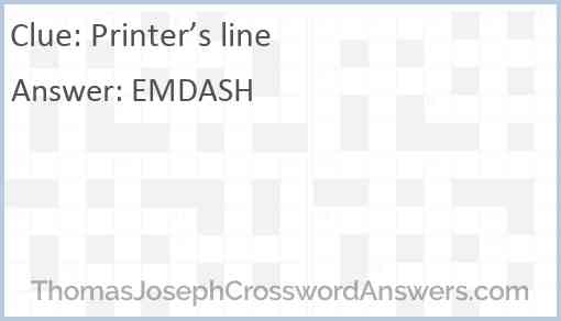 Printer’s line Answer