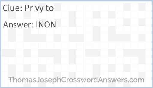 Privy to crossword clue ThomasJosephCrosswordAnswers com
