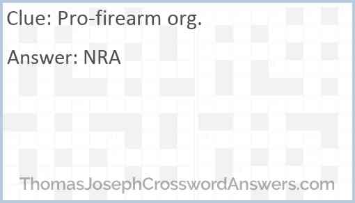 Pro-firearm org. Answer
