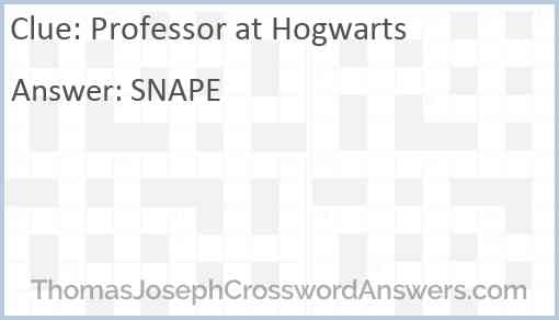 Professor at Hogwarts Answer