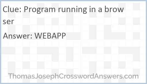 Program running in a browser Answer