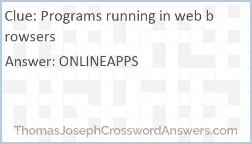 Programs running in web browsers Answer