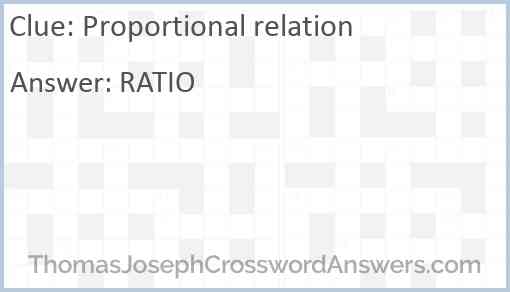 Proportional relation Answer