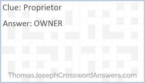 Proprietor Answer