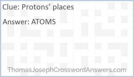 Protons’ places Answer