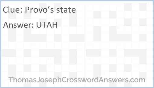 Provo’s state Answer