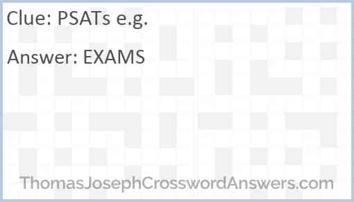 PSATs e.g. Answer