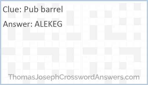 Pub barrel Answer