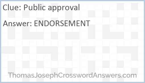 Public approval Answer