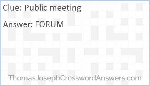 Public meeting Answer