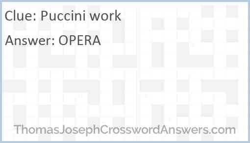 Puccini work Answer