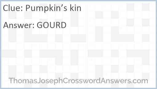 Pumpkin’s kin Answer