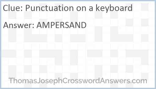Punctuation on a keyboard Answer