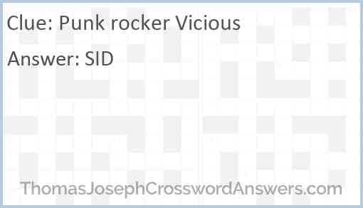 Punk rocker Vicious Answer