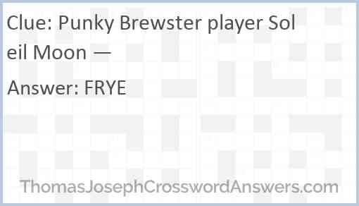 Punky Brewster player Soleil Moon — Answer