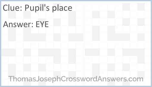 Pupil’s place Answer
