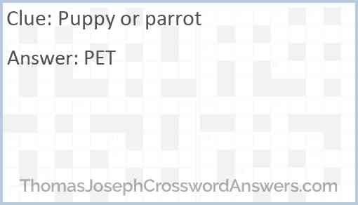 Puppy or parrot Answer