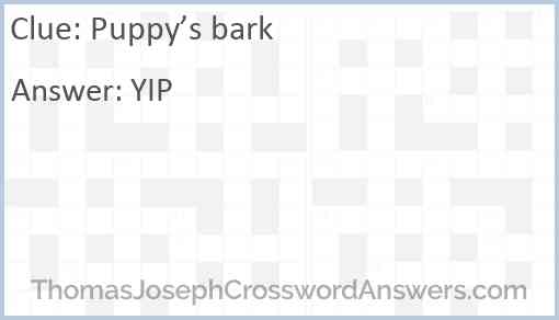 Puppy’s bark Answer