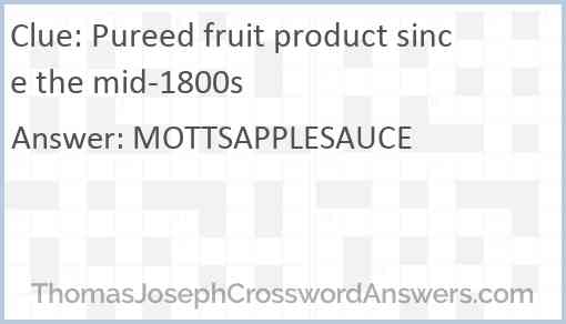Pureed fruit product since the mid-1800s Answer