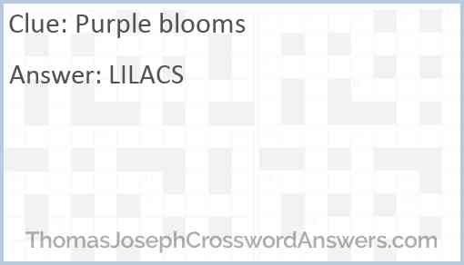 Purple blooms Answer
