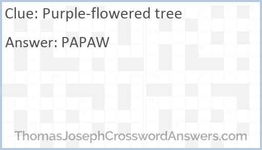 Purple-flowered tree Answer