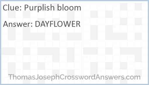 Purplish bloom Answer
