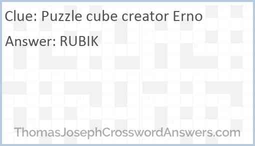 Puzzle cube creator Erno Answer