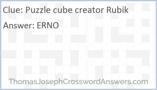 Puzzle cube creator Rubik Answer
