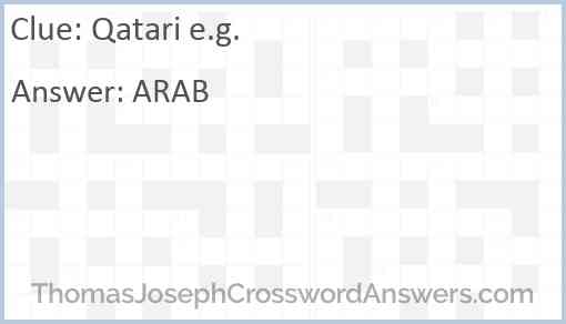 Qatari e.g. Answer