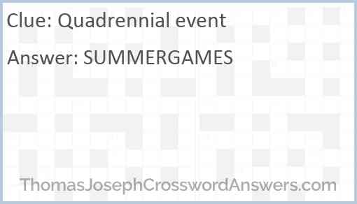 Quadrennial event Answer