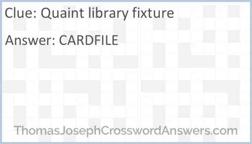 Quaint library fixture Answer