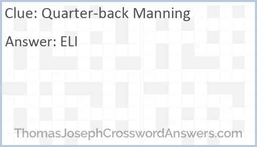 Quarter-back Manning Answer